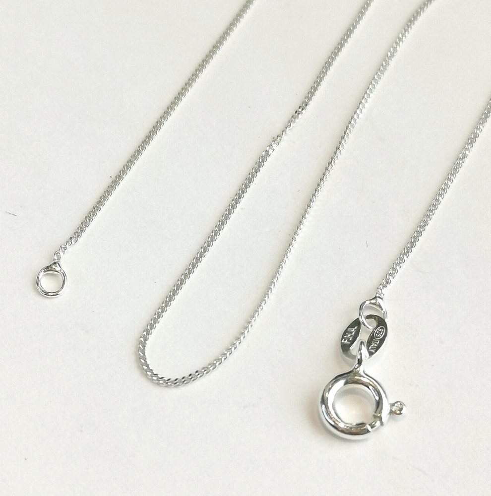 Sterling Silver Flat Curb Link chain necklace 20" 🆕